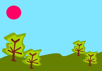 many green tree on mountain