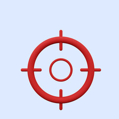 3d illustration simple icon aim target