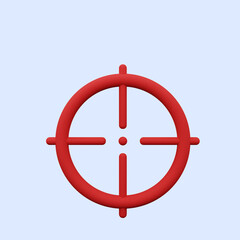 3d illustration simple icon aim target