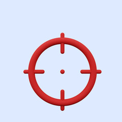 3d illustration simple icon aim target