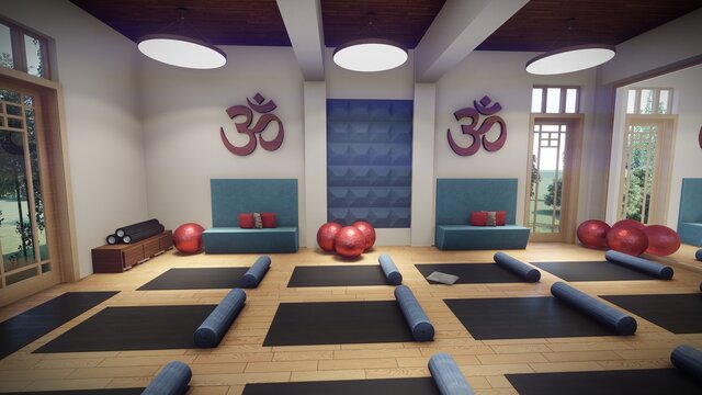 Sal&oacute;n relajante de yoga y ejercitaci&oacute;n