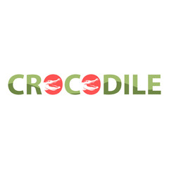 Crocodile Writing Typography Vector Design