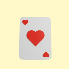 3d illustration of card play heart