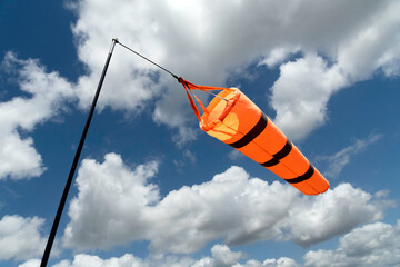 Agricultural windsock determines wind direction to avoid crop duster spray from areas not needing...