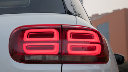 Car LED tail light close-up