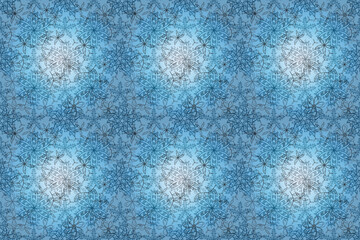 Seamless pattern with interesting doodles on colorfil background. Pano. Raster illustration.