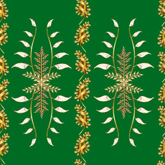Seamless pattern with interesting doodles on colorfil background. Vector illustration.