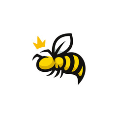 the logo or symbol of the colored queen bee with the crown on top.