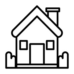 house outline icon. isolated on a white background. for home themes, coloring books etc.
