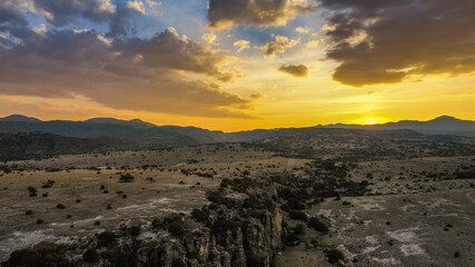 sunset in the mountains