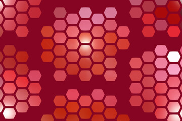 abstract red background with hexagons