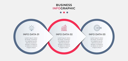 Vector Infographic design business template with icons and 3 options or steps. Can be used for process diagram, presentations, workflow layout, banner, flow chart, info graph