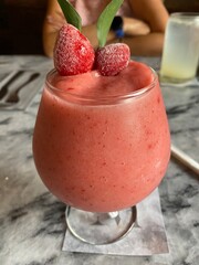 strawberry smoothie with blueberries