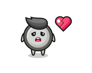 button cell cartoon illustration is broken heart