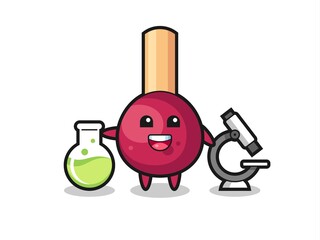 Mascot character of matches as a scientist
