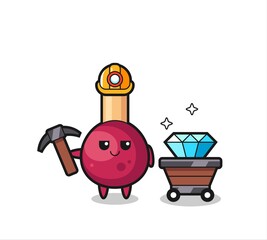 Character Illustration of matches as a miner