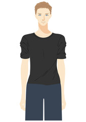 正面から見た男性