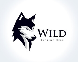 elegant head wolf profile drawing art logo design template illustration inspiration © ShiipArts