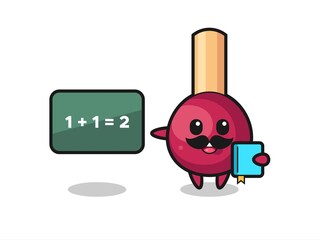 Illustration of matches character as a teacher