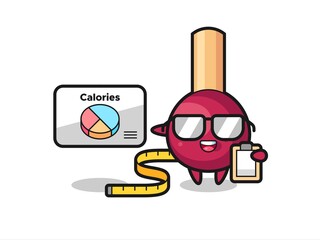 Illustration of matches mascot as a dietitian