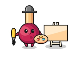 Fototapeta premium Illustration of matches mascot as a painter