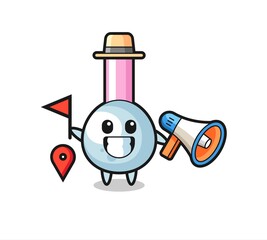 Character cartoon of cotton bud as a tour guide