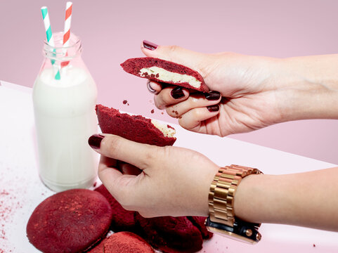 Red Velvet Cream Cheese Cookies For menu or Instagram Post