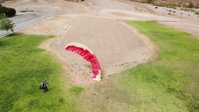 Sylmar Hang Glide Park Paraglider Practicing