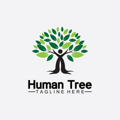 Obraz premium People Tree Vector Logo Template illustration design