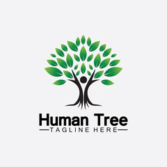 Obraz premium People Tree Vector Logo Template illustration design