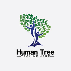 Obraz premium People Tree Vector Logo Template illustration design