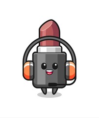 Cartoon mascot of lipstick as a customer service