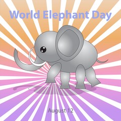 Obraz premium World Elephant Day Sign and Poster