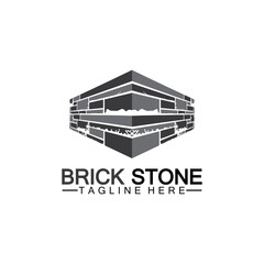 Brick stone logo vector icon illustration design  template