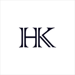 Letter HK logo design vector.