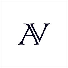 Letter AV logo design vector.