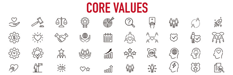 Set of core values icons vector
 - obrazy, fototapety, plakaty