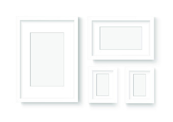 Photo image frame. Wall picture mock up for photograph composition object with shadow. Vector illustrator.