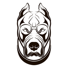 dog American Pit Bull Terrier in lines, logo with dog