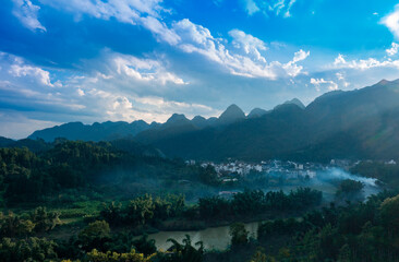 Village environment in xiaoqikong scenic area, Libo County, Guizhou Province, China