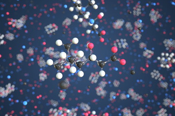 Carnitine molecule, conceptual molecular model. Scientific 3d rendering