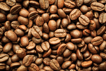 Roasted Coffee Beans background texture. 