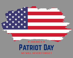 9 11 Patriot Day Brush Flag Vector
