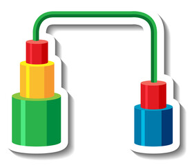 A sticker template with kids playground equipment