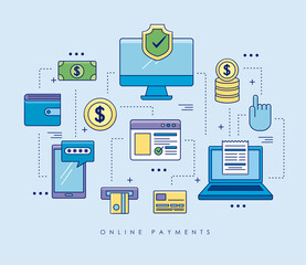 Online payments symbol group