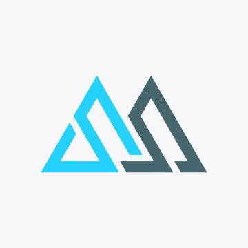 SS letters arranged to form mountains. Simple and attractive mountain logo. Suitable for outdoor sports wear products, but also great for businesses consulting, financial accounting companies, etc.