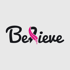 Believe Svg | Fight Breast Cancer Svg | Cancer Awareness Svg | Superhero Svg | Cancer Survivor Svg | Fight Cancer Svg