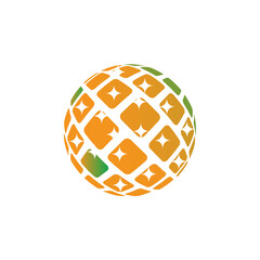 Disco ball lamp logo design template