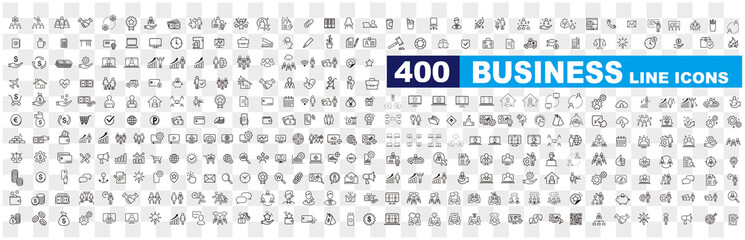 business contacts icons set vector
 - obrazy, fototapety, plakaty