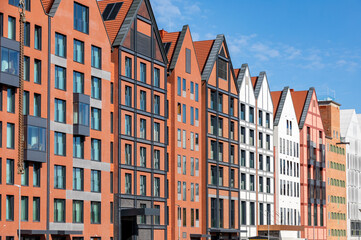 Obraz premium Modern architecture of the granaries island in old town of Gdansk. Poland